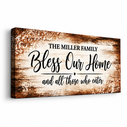 Personalized Family Name Canvas – Bless Our Home