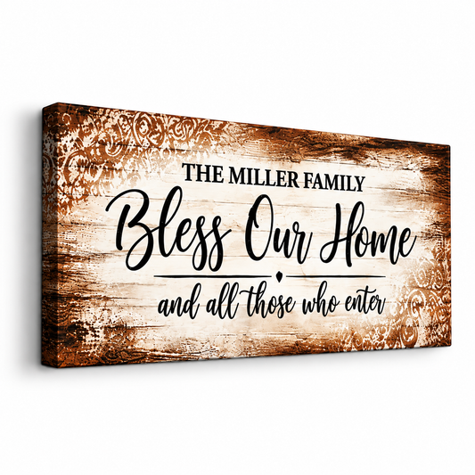 Personalized Family Name Canvas – Bless Our Home