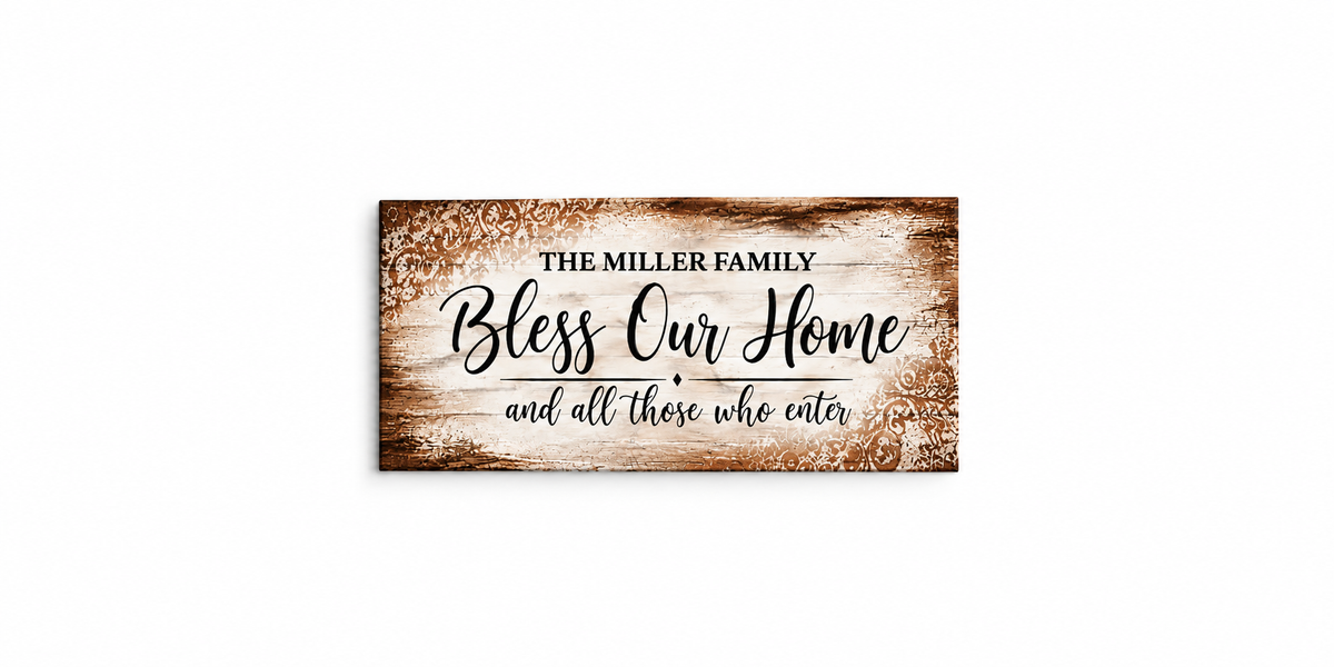 Personalized Family Name Canvas – Bless Our Home
