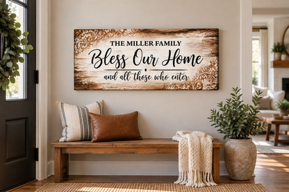 Personalized Family Name Canvas – Bless Our Home