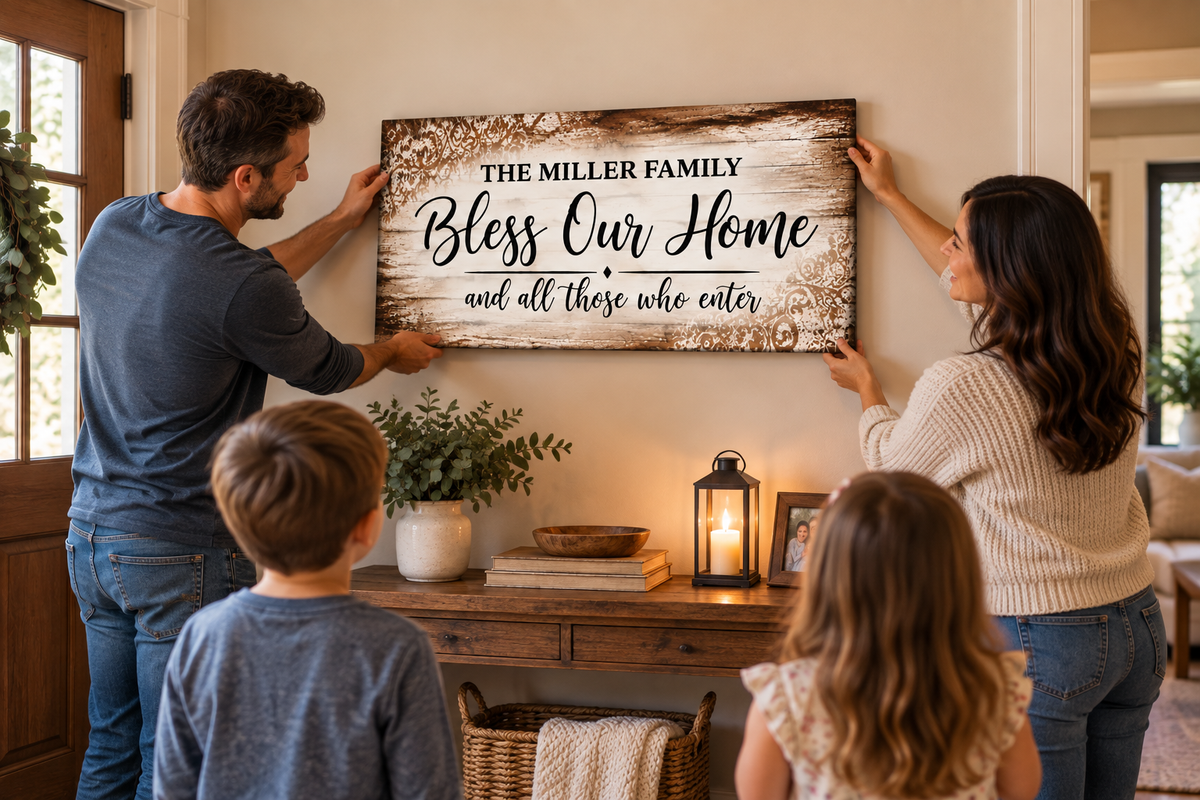 Personalized Family Name Canvas – Bless Our Home