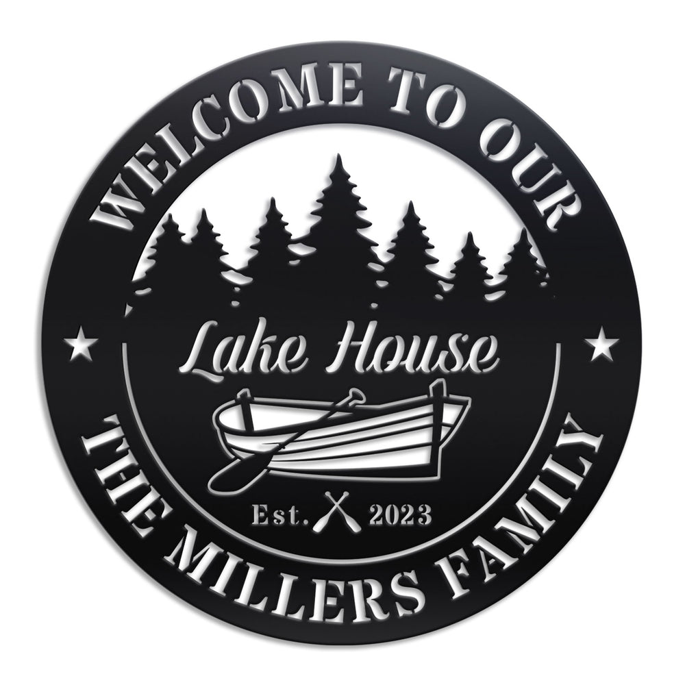 Boat Lakehouse Metal Sign
