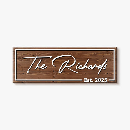 Family Name Wooden Sign
