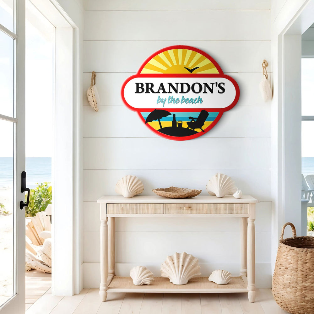 By The Beach Wooden Sign