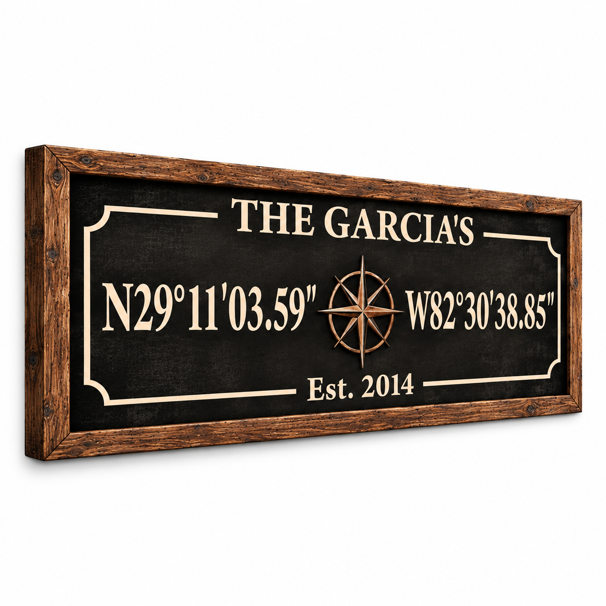 Personalized Family Coordinates Canvas Wall Art – Custom GPS Location Sign