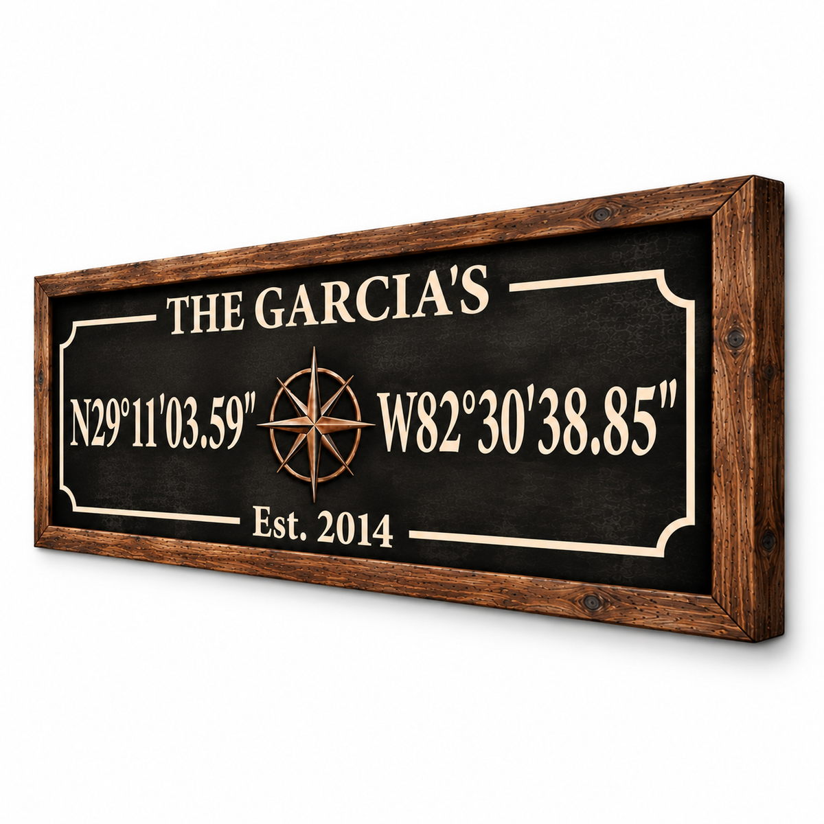 Personalized Family Coordinates Canvas Wall Art – Custom GPS Location Sign