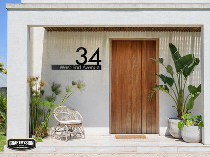 Modern House Address Metal Sign