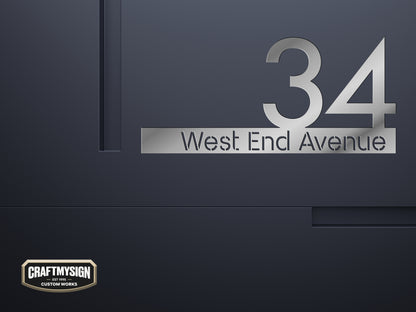 Modern House Address Metal Sign