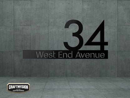 Modern House Address Metal Sign
