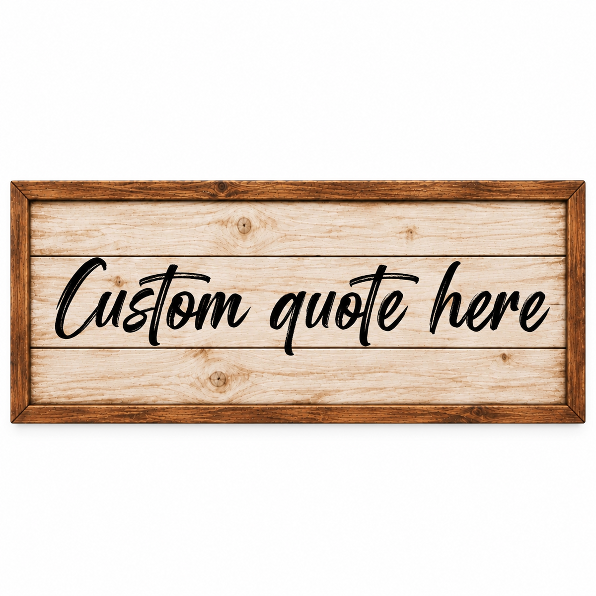 Personalized Custom Quote Canvas Wall Art – Rustic Farmhouse Wood Look Sign