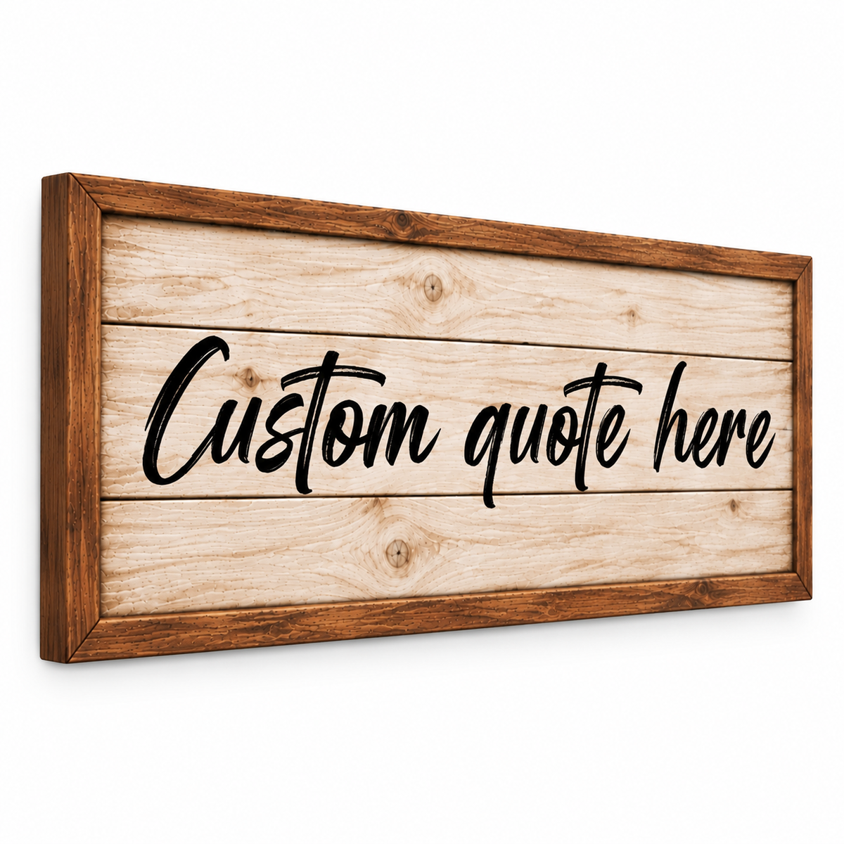 Personalized Custom Quote Canvas Wall Art – Rustic Farmhouse Wood Look Sign