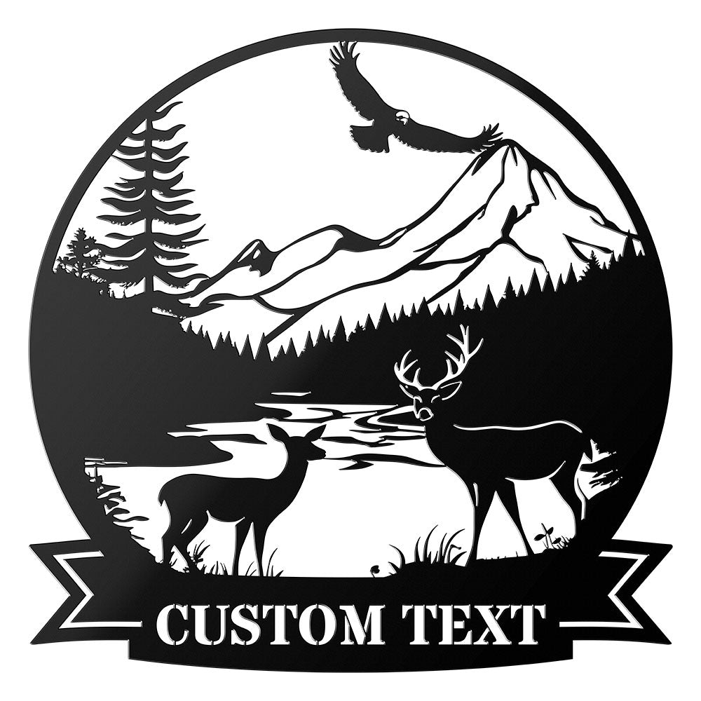 Deer Metal Sign