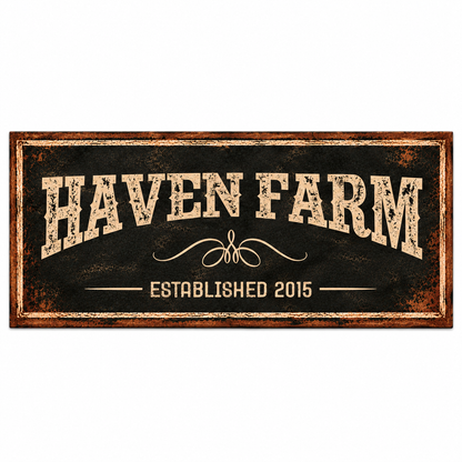 Personalized Farmhouse Canvas Wall Art – Custom Farm Name &amp; Established Year Sign