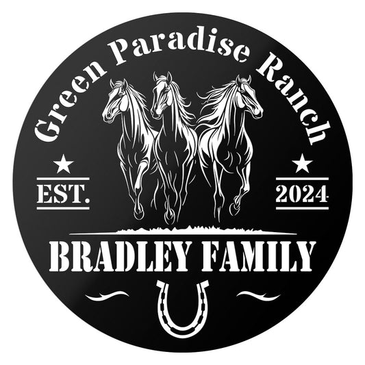 Horse Ranch Outdoor Metal Sign