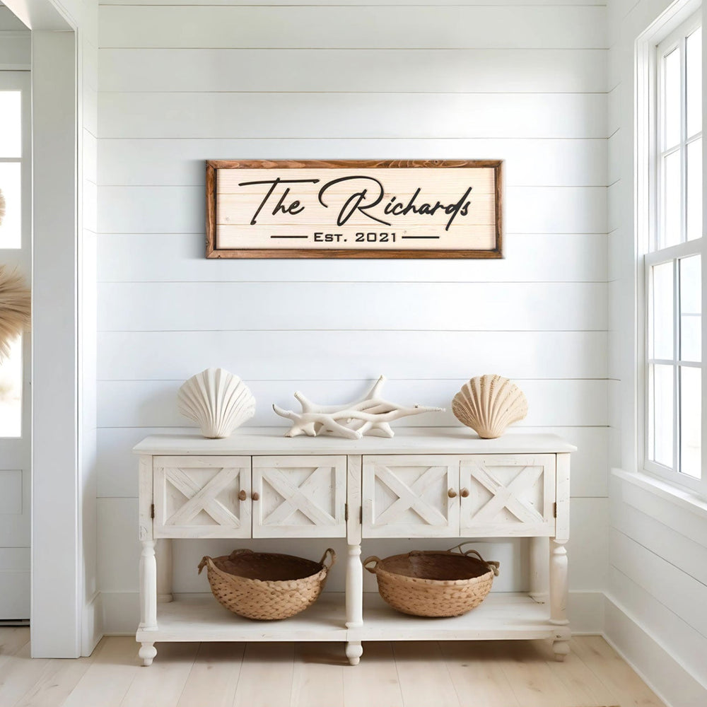 Framed Family Name Sign