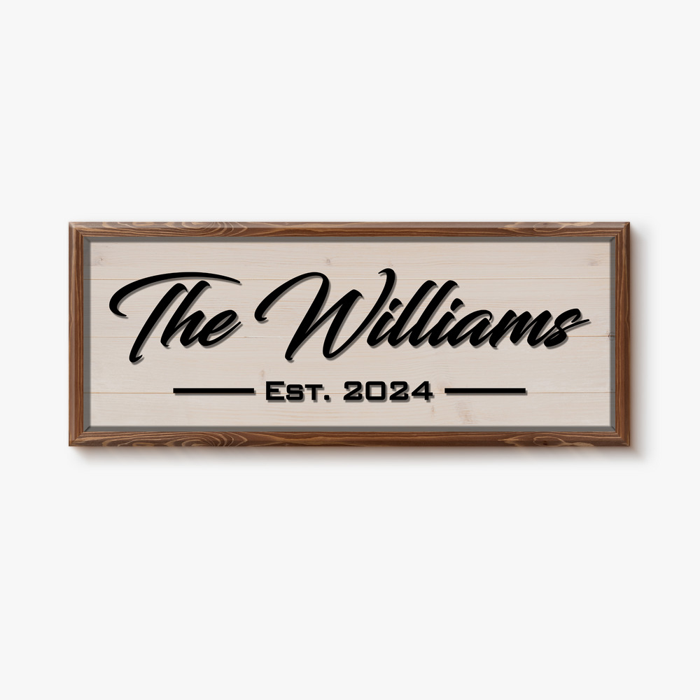 Framed Family Name Sign