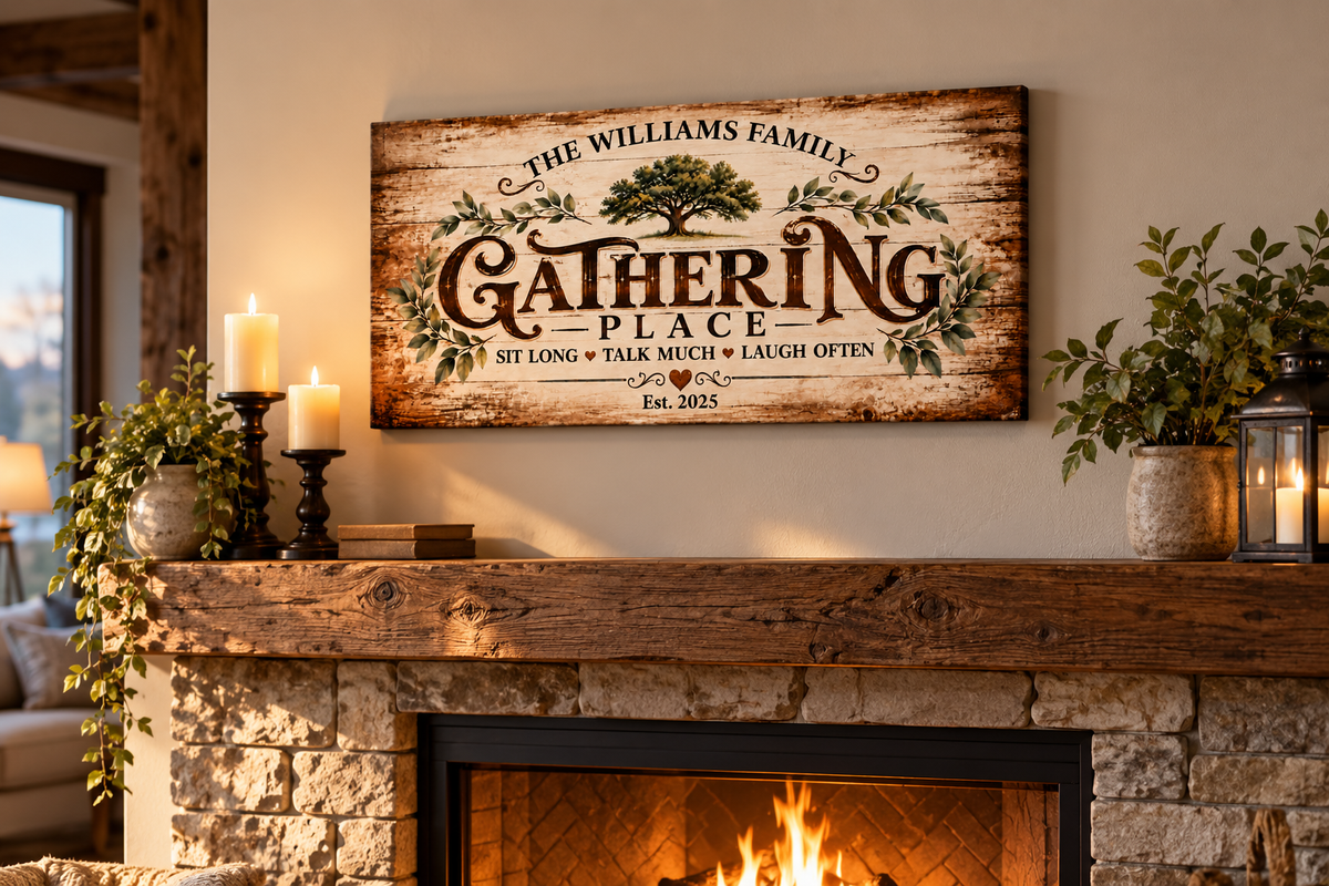 Personalized Gathering Place Family Canvas