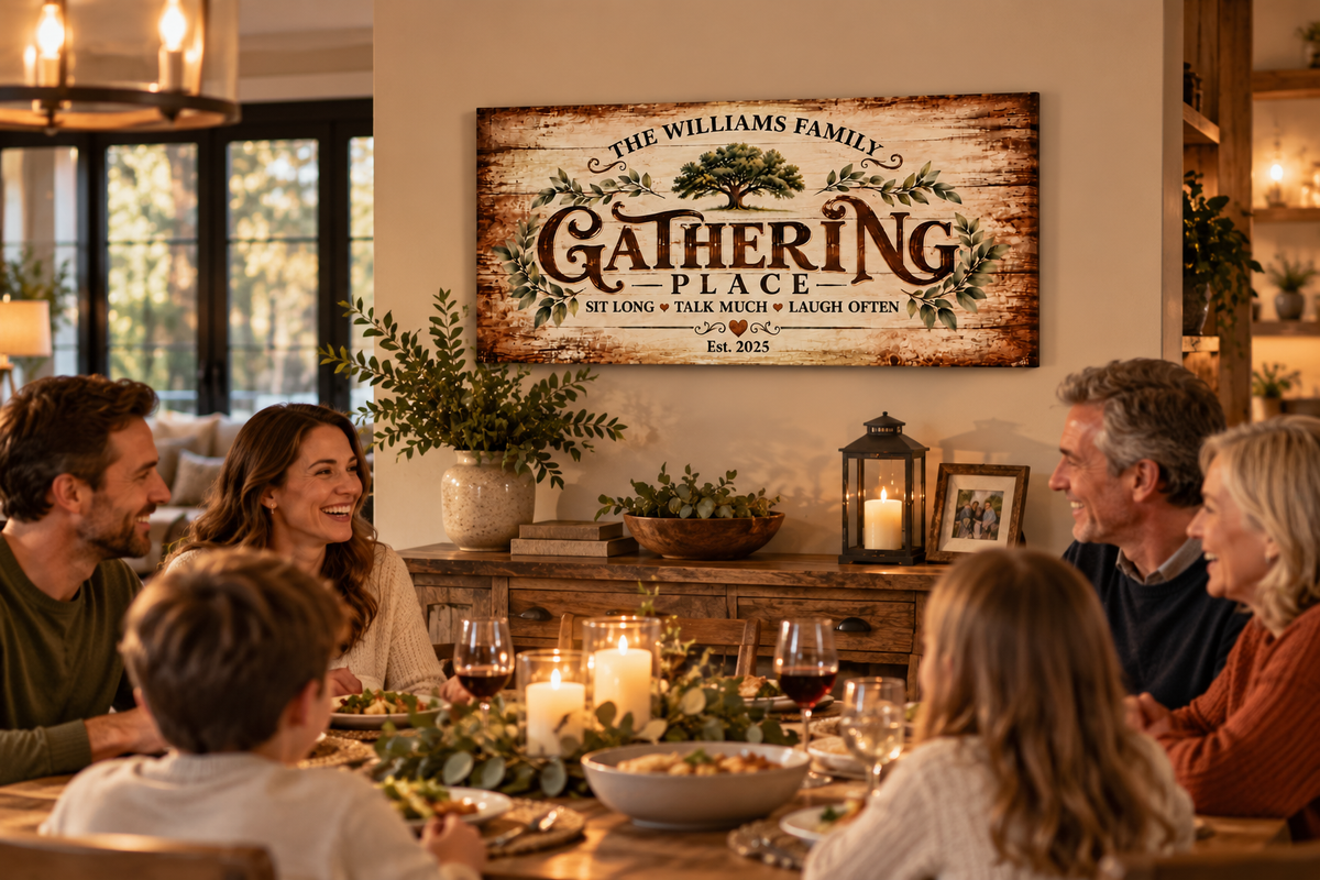 Personalized Gathering Place Family Canvas