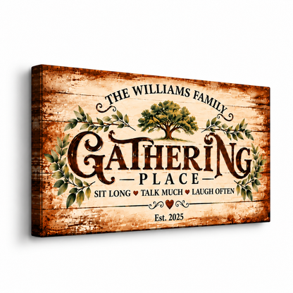 Personalized Gathering Place Family Canvas