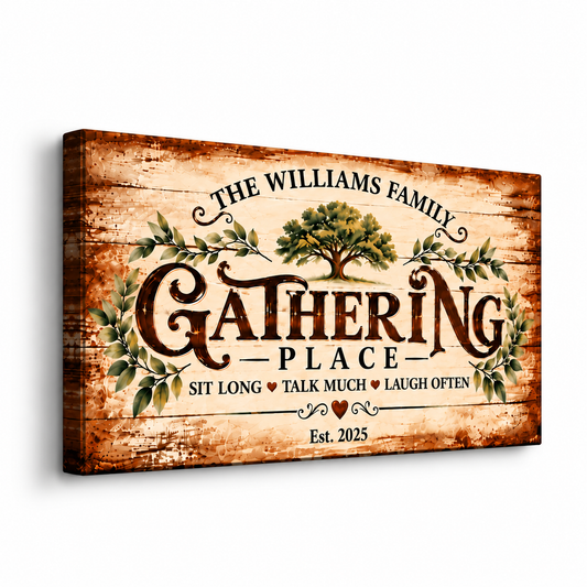 Personalized Gathering Place Family Canvas