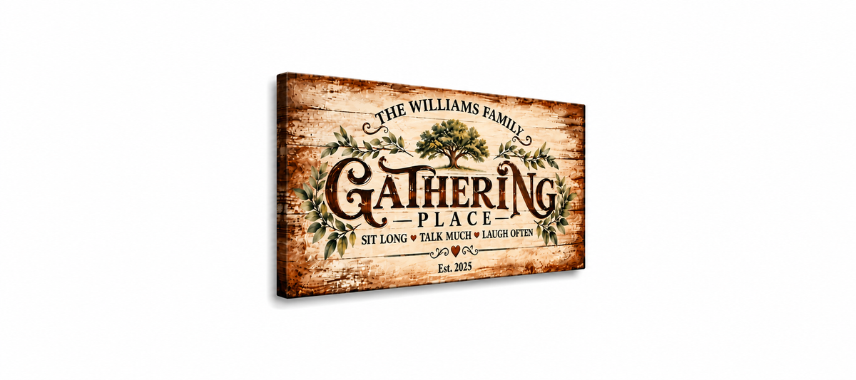 Personalized Gathering Place Family Canvas