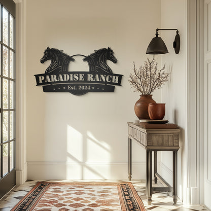 Horse Ranch Metal Sign