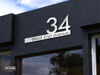 Modern House Address Metal Sign