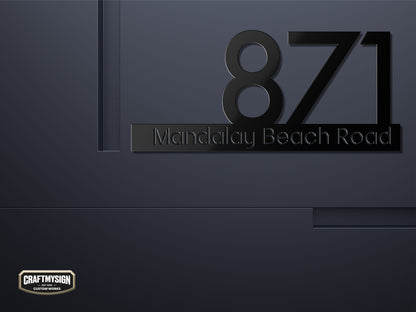 Modern House Address Metal Sign
