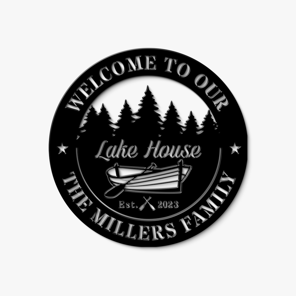 Boat Lakehouse Metal Sign