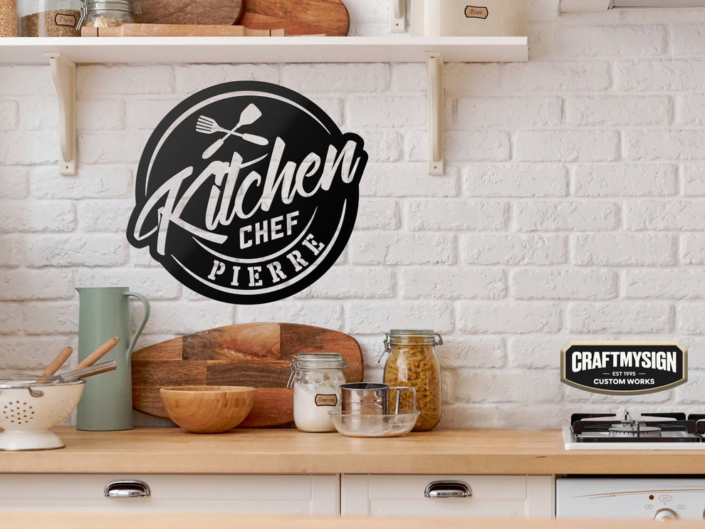 Custom Kitchen Chef Metal Sign by Craftmysign – Craft My Sign