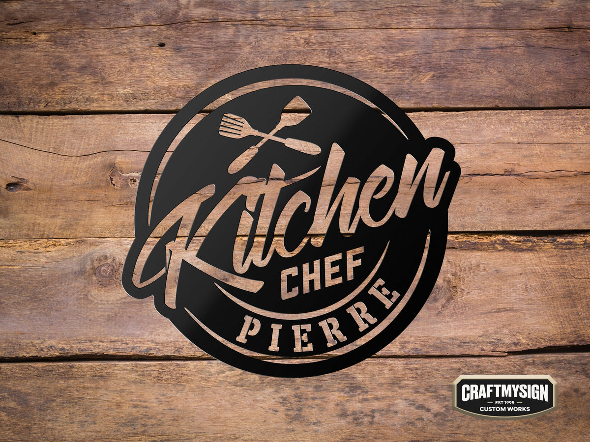 Custom Kitchen Chef Metal Sign by Craftmysign – Craft My Sign