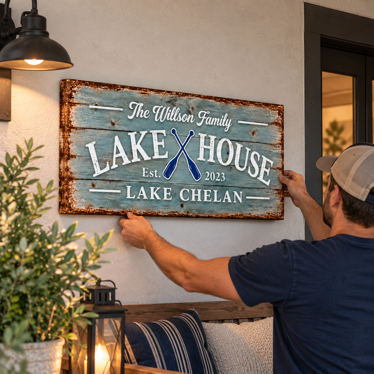 Personalized Lake House Canvas