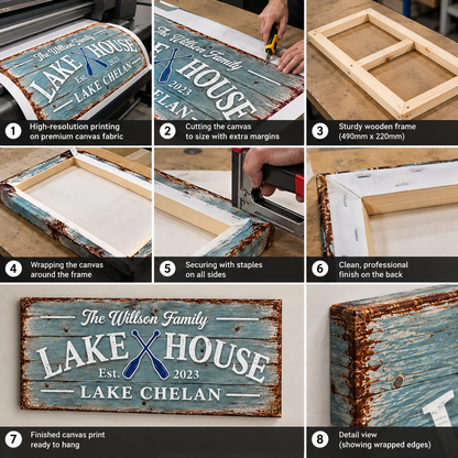 Personalized Lake House Canvas