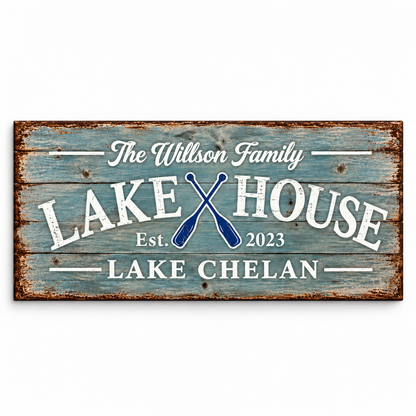 Personalized Lake House Canvas