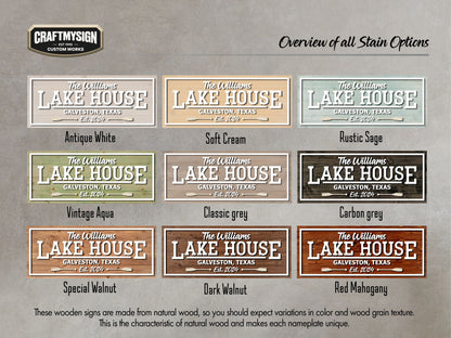 Rustic Lake House Wooden Sign