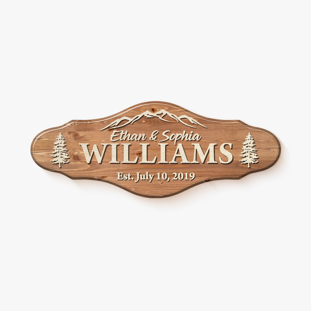Mountain Family Name Sign
