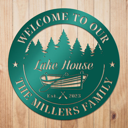 Boat Lakehouse Metal Sign