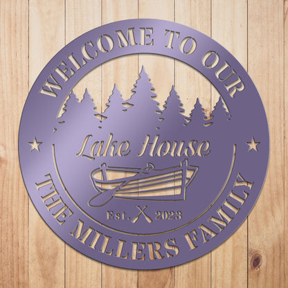 Boat Lakehouse Metal Sign