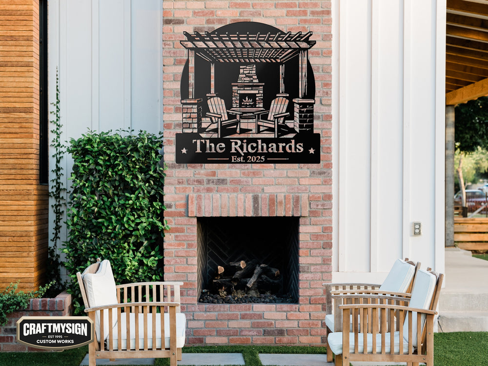 Pergola Outdoor Metal Sign