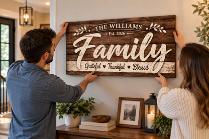 Personalized Family Canvas – Custom Family Name &amp; Established Year