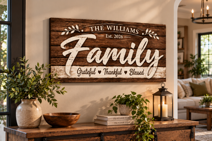 Personalized Family Canvas – Custom Family Name &amp; Established Year