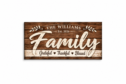 Personalized Family Canvas – Custom Family Name &amp; Established Year