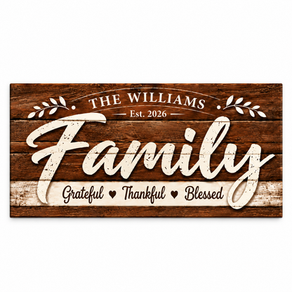 Personalized Family Canvas – Custom Family Name &amp; Established Year