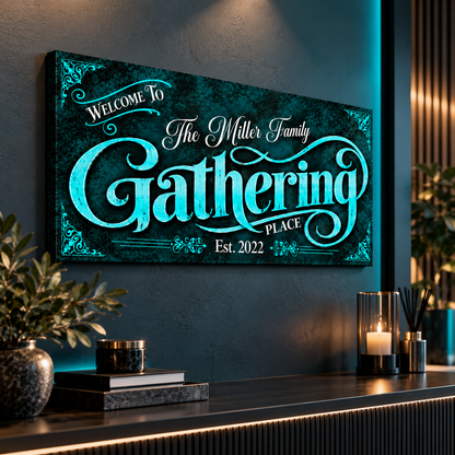 Personalized Gathering Place Canvas Print – Custom Family Wall Decor