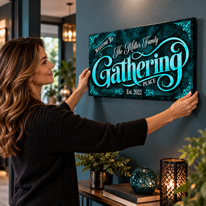 Personalized Gathering Place Canvas Print – Custom Family Wall Decor