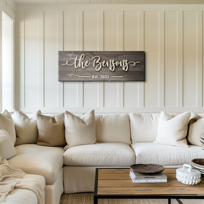 Swashy Family Name Sign