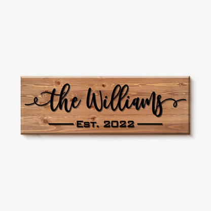 Swashy Family Name Sign