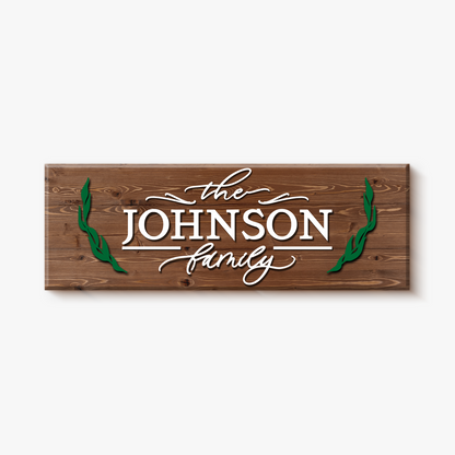 Wreath Family Name Sign