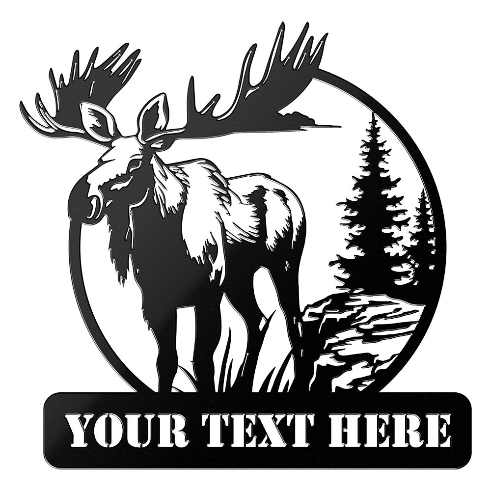 Moose Metal Sign