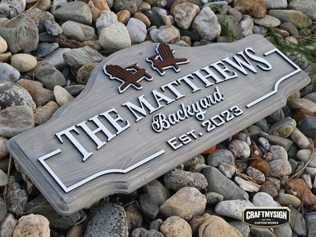 Bakyard Sign Custom Backyard or Patio Wooden Sign by Craftmysign.com – Craft My Sign